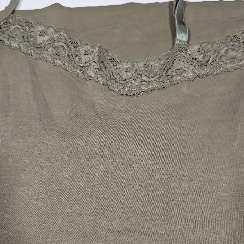 Catherines Olive Lace Trim Camisole